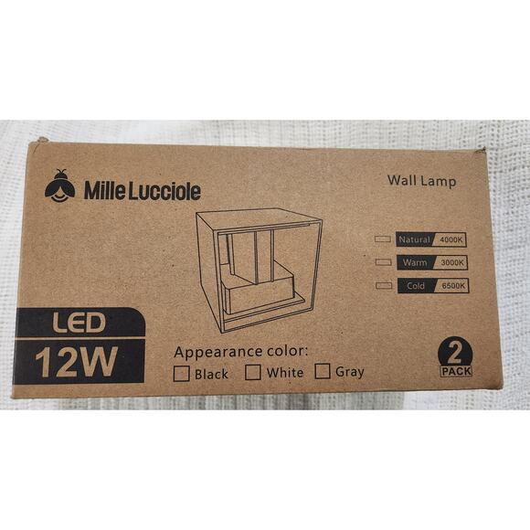 Set of 2 Modern White Outdoor Wall Sconces – LED, Waterproof, 12W - Picture 8 of 15